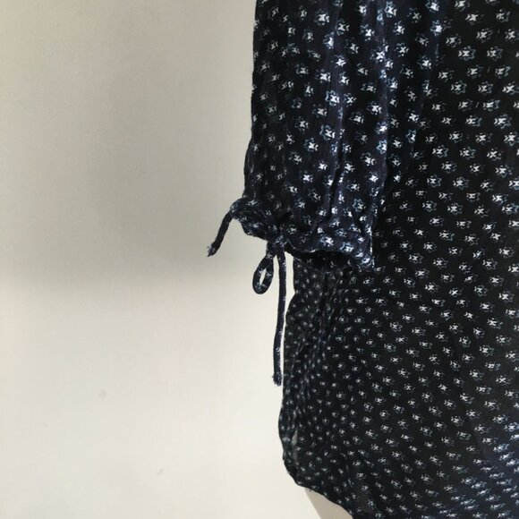 LUCKY BRAND Multi Color Mixed Print Tie Collar & Sleeves Shirt - Picture 7 of 8